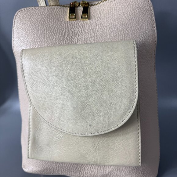 DIVINA FIRENZE Natural Leather Ivory Handbag/Backpack - Picture 3 of 14
